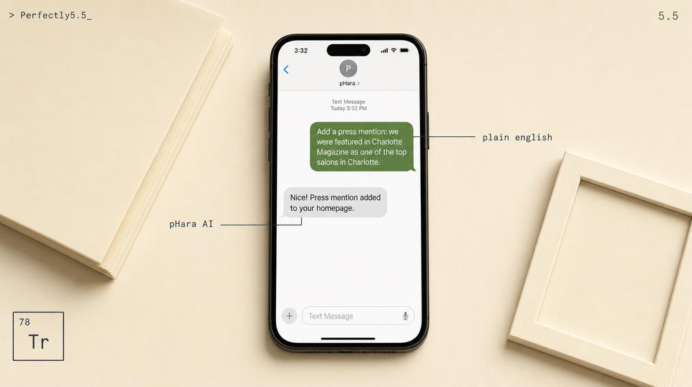 Add salon press features and homepage updates by text
