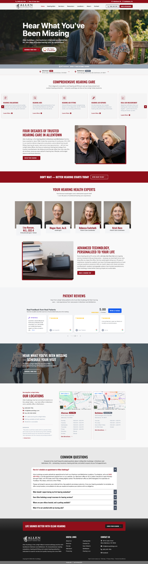 Allen Audiology website