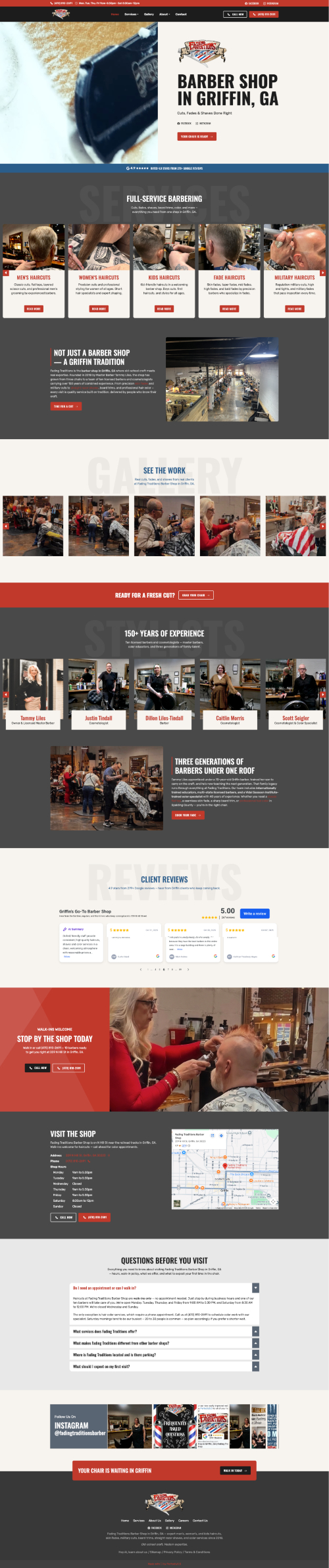 Fading Traditions Barber Shop website